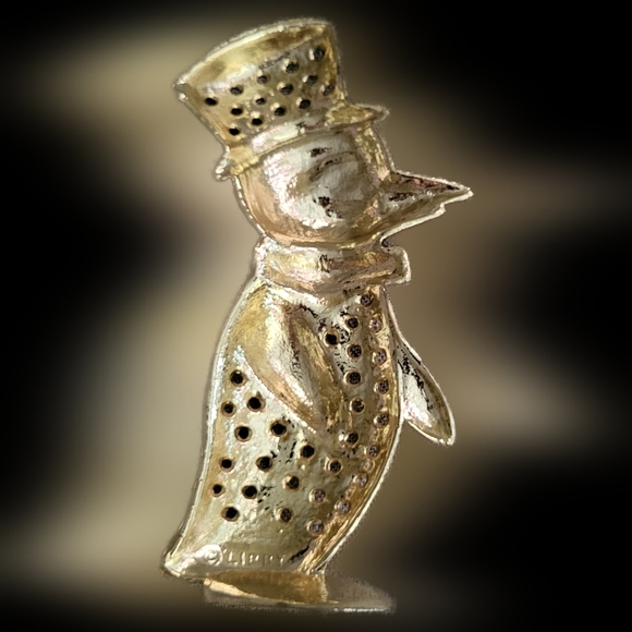 Vintage Brass Penguin Earring Holder Libby Jewelry Minder - Picture 2 of 8